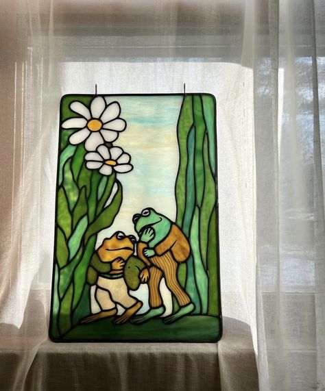 Stained Glass Rectangle, Stained Glass Storage Ideas, Stained Glass Art Easy, Chaotic Decor, Stained Glass Craft, Create Illustration, Stained Glass Wall Art, Diy Stained Glass Window, Frog Decor