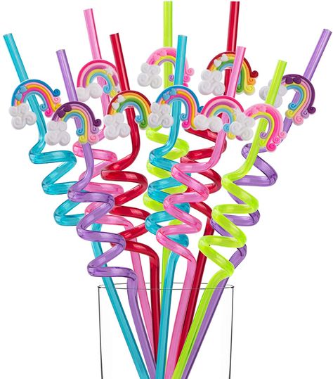 AmazonSmile: Party Favors for Birthday Party Supplies - Rainbow Straws for Bday Party Favors Goody Bags Gift Bags, Reusable Plastic Rainbow Drinking Straws for Birthday Party Baby Shower, 20 Pack: Toys & Games Rainbow Birthday Goodie Bags, Trolls Party Favors Bags, Rainbow Party Crafts, Rainbow Drinks, Birthday Party Goodie Bags, Rainbow Unicorn Birthday Party, Cloud Party, Girls Birthday Party Decorations, Boy Party Favors