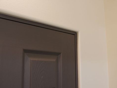 Trimless Door - Actually like this look!  Do at least in Master Bath to save space!! *** 350 Bull Kerfed & Archway | Trim-Tex | Drywall Products | Home ... Painting Living Rooms, Painted Interior Door, Trim Tex, Window Jamb, Wall Street Bull, Farmhouse Trim, Dark Doors, Bull Painting, Door Jamb