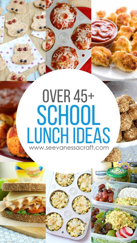 Over 45+ Back to School Lunch Ideas and Recipes - easy ideas for the lunchbox! Kid Friendly Lunches For School, Lunchbox Meals, Back To School Recipes, Lunchbox Kids, Kindergarten Lunch, Snacks Kids, Back To School Lunch Ideas, Back To School Lunch, Box Recipes