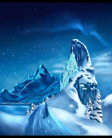 Frozen....anyone else think this mountain looks a tad like the lonely mountain from The Hobbit the Desolation of Smaug? Frozen Mountain, Elsa Castle, Frozen Castle, I See The Light, Frozen Fan Art, Olaf's Frozen Adventure, Frozen Wallpaper, Ice Castles, I Saw The Light