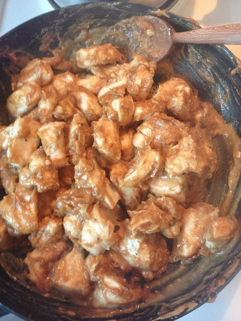 Peanut butter chicken: Cooking this up right now! Peanut Butter Chicken, Chicken Cooking, Butter Chicken Recipe, Peanut Butter Recipes, Wooden Spoon, Butter Chicken, Chicken Dinner, Chicken Dishes, Yummy Dinners