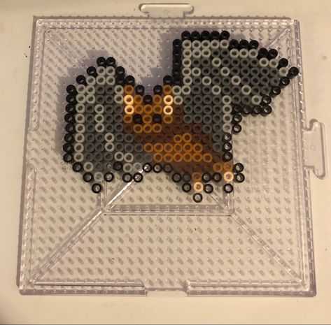 Possum Perler Beads, Perler Bead Bat, Mothman Perler Bead Patterns, Possum Perler Bead Pattern, Bat Perler, Creepy Cute Perler Beads, Rat Perler Beads, Ghastly Perler, Sketchbook Ideas Doodles