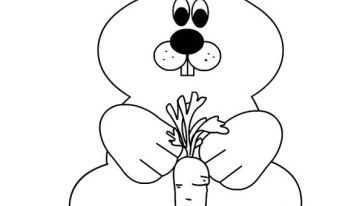 Easter - Rabbit with a carrot Easter Bunny Ears, Easter Rabbit, Rabbit Ears, Bunny Ears, Bunny Ear, Coloring Page, Easter Bunny, Minnie Mouse, Coloring Pages