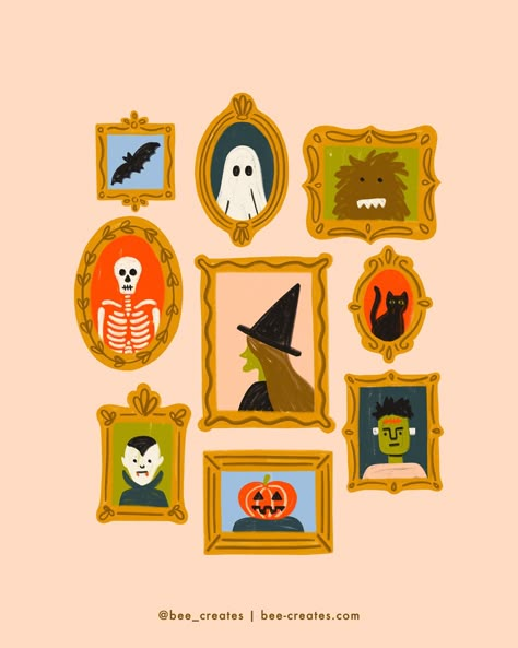 Spooky portraits 🖼️ Who is missing?? I was inspired by: Witchy for #jollieween2024 Paw for #peachtober24 Jack-o’-lantern for #doodleadayoct Bats (I forgot a bow!) for #scaryandsweet2024 #inktober #inktober2024 #spooktober #spookydrawing #spookyillustration #halloweendrawing #creatinghapppy #makeart2024 #octoberartchallenge #octoberdrawingchallenge #cozyfall #octoberchallenge #falldrawing #cozyillustration #autumnillustration #cozyseason #cozydrawing #autumnessentials #autumnart #peach... Halloween Branding, Spooky Portraits, Diy Jack O Lantern, October Drawings, October Clipart, Cute Halloween Wallpapers, Spooky Illustration, Fall Clip Art, Halloween Illustrations