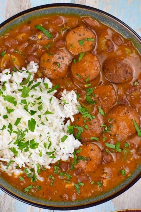 Red Beans and Rice - GypsyPlate Beans Rice And Sausage, Red Beans And Sausage Recipe, Andouille Sausage Recipes, Red Beans And Rice Recipe, Red Beans Rice, Red Beans N Rice Recipe, Beans And Sausage, Best Sausage, Cajun Creole Recipes