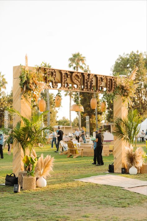 Tropical Entrance Decor, Boho Entrance Decor, Grenada Wedding, Boho Event Decor, Petroleum Logo, Outdoor Events Decor, Event Entrance Design, Boho Event, Coachella Theme Party