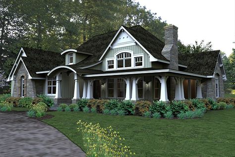 luxury craftsman cottage with formal details by Texas architect David Wiggins - 2,267 square feet Palm Harbor Homes Texas, House In The Country, Craftsman Cottage, Monster House Plans, Craftsman Style Home, Casas Coloniales, Craftsman Style Homes, Bungalow Style, Craftsman Style House Plans