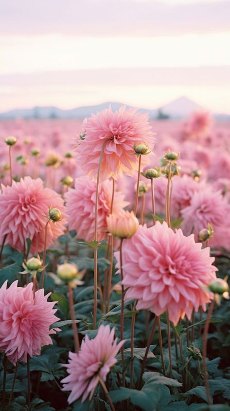 Field of pink dahlia landscape outdoors blossom. | free image by rawpixel.com / Ake Dahlia Phone Wallpaper, Bri Core, Dahlia Field, Dahlia Wallpaper, Spring Backgrounds, Pink Dahlia Flower, Iphone Wallpaper Pink, Pink Landscape, Aesthetic Patterns