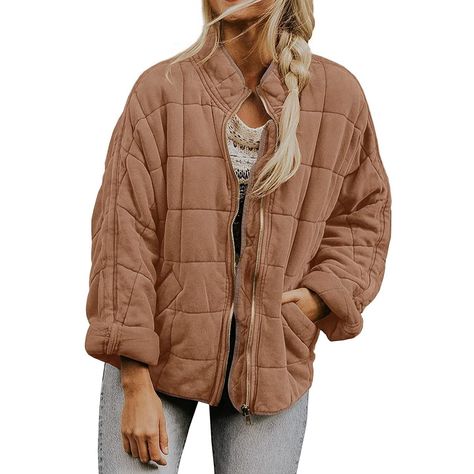 PRICES MAY VARY. Size:Quilted Jackets for Women Zip Up Long Sleeve Jacket Coat Loose Fit Puffer Jackets Winter Warm Outwear with Pockets.X-Small/US 2-4, Small/US 4-6, Medium/US 8-10, Large/US 12-14, X-Large/US 16-18, XX-Large/US 20.please refer to the size chart before purchase!Suggestion Purchase Add 1 size.women's shrug sweaters usa sweater women oversized sweaters for women sweater tank striped sweater women sleeveless sweater tops for women crochet sweaters for women white sweater cardigan. Winter Outwear, Quilt Jacket, Lightweight Quilt, Basic Jackets, Estilo Chic, Vintage Mode, Padded Coat, Warm Jacket, Winter Jackets Women