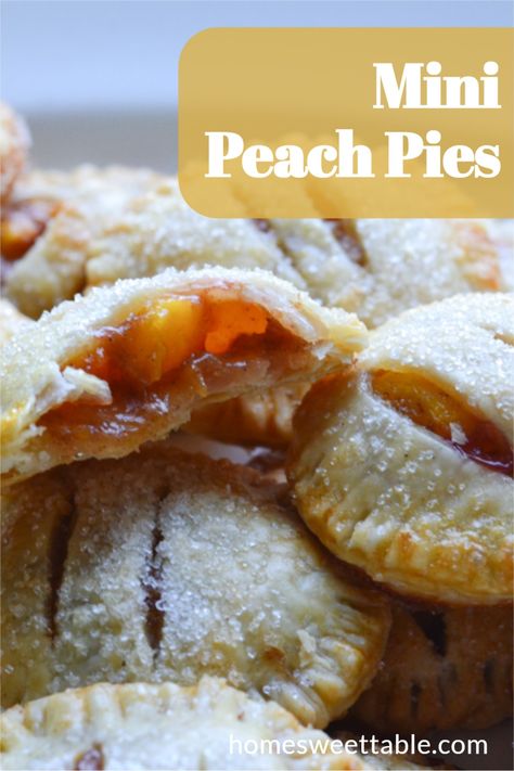 Mini Peach Pies, Easy Peach Pie, Peach Pies, Peach Filling, Premade Pie Crust, Fresh Peach Recipes, Peach Tart, Peach Pie Filling, Peach Dessert Recipes