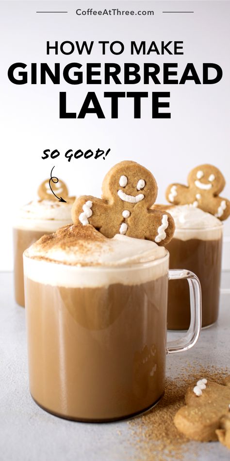 Gingerbread Latte Recipe, Christmas Cookies Gingerbread, Gingerbread Syrup, Salted Caramel Mocha, Homemade Gingerbread, Hot Drinks Recipes, Cookies Gingerbread, Starbucks Coffee Drinks, Caramel Mocha