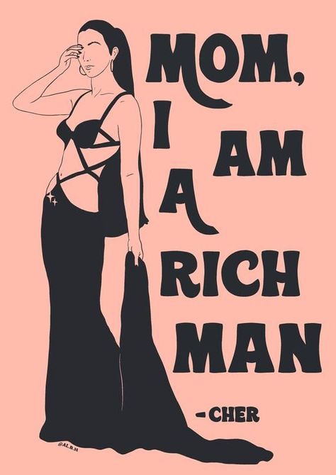 Cher A4 Art Print / Feminist Quote Empowered Wall-Decor Poster / Girl Power Music Illustration | Feminist quotes, Music illustration, Art collage wall I Am A Rich Man, Grafika Vintage, Plakat Design, Feminist Quotes, Picture Collage Wall, Feminist Art, Photo Wall Collage, Poster Retro, Rich Man