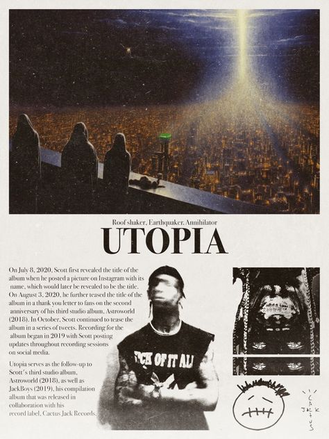 Utopia Poster, Travis Scott Utopia, Retro Posters, Music Posters, Travis Scott, Music Poster, Retro Poster, Vintage Style, Vintage Fashion