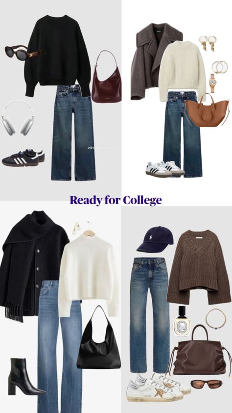 Outfits Ideas For University, Outfit Ideas For University, University Aesthetic Outfit, Outfit Ideas University, University Outfit Ideas, Ropa Dark, Seasonal Aesthetic, University Inspiration, College Outfit Ideas