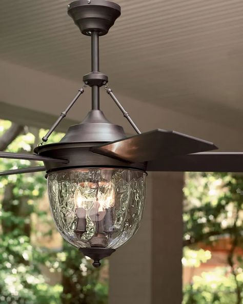 D5510 Dark Aged Bronze Outdoor Ceiling Fan with Lantern, 52" Screen Porch Ceiling, Porch Ceiling Fans, Ceiling Fan Ideas, Pergola Deck, Fan Ideas, Patio Fan, Ceiling Fan Makeover, White Pergola, Ceiling Fan Bedroom