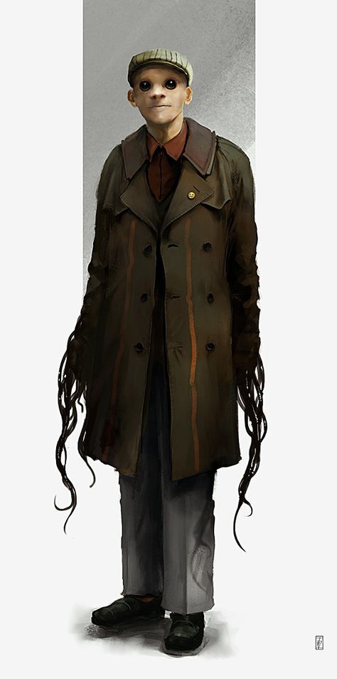 ArtStation - T3A_CONCEPT_10, Markus Lovadina Eldritch Monster Concept Art, Call Of Cthulhu Character Art, Call Of Cthulhu Character Design, Call Of Cthulhu Rpg Characters, Detective Character Design, Black Detective, Halloween Character Design, Mage The Ascension, Call Of Cthulhu Rpg