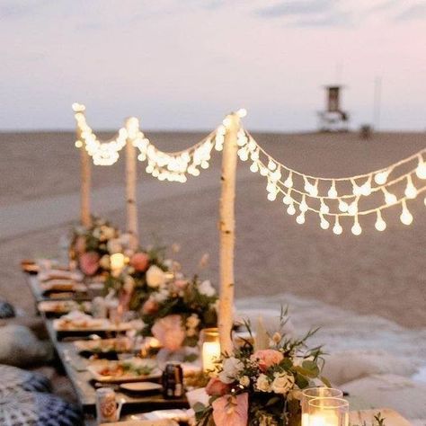 A magical boho beach reception!? This is such a beautiful setup with rentals provided by our vendor, @rusticurbanevents. If you're lookin... | Instagram