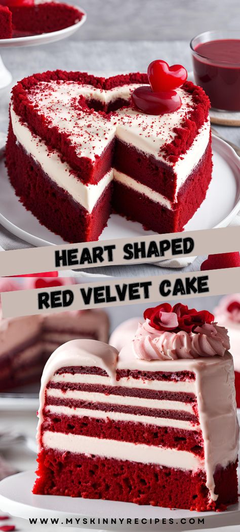 Celebrate love with this moist and tender Heart Shaped Red Velvet Cake! Topped with tangy cream cheese frosting, it's perfect for any romantic occasion. #RedVelvetCake #ValentinesDay #Baking #Dessert #CakeLovers 🍫✨ Red Velvet Heart Cake, Heart Shaped Cake Pan, Red Velvet Cake Recipe, Tender Heart, Hummingbird Cake, Boston Cream Pie, Boston Cream, German Chocolate Cake, Velvet Heart