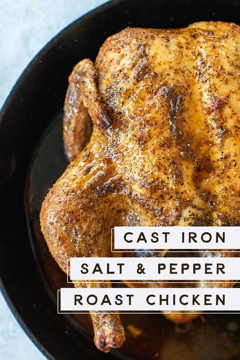 Roast Chicken In Cast Iron Skillet, Cast Iron Skillet Whole Chicken, Roast Chicken Cast Iron Skillet, Whole Chicken In The Oven Cast Iron, Cast Iron Whole Chicken, Cast Iron Skillet Thanksgiving Recipes, Roast Chicken In Cast Iron Dutch Oven, Baked Chicken Recipes Cast Iron, Roasted Chicken Whole Cast Iron