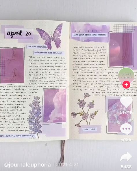 Journaling Ideas With Pictures, Purple Aesthetic Journal Page, Scrapbook Pink Theme, Pastel Journal Ideas, Design For Scrapbook Ideas, Aesthetic Scrapbook Ideas Layouts, Purple Scrapbook Ideas, Purple Journal Aesthetic, Purple Aesthetic Journal