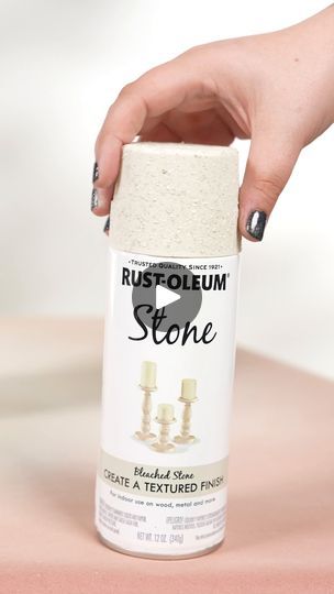 Turn bargain finds into stunning decor 🤍  Products used: 2X Ultra Spray Paint in Ivory Silk and Rust-Oleum's Specialty Stone Spray Paint in Bleached... | By Rust-OleumFacebook Stone Spray Paint, Rust Oleum, Ivory Silk, Spray Paint, Rust, Bleach, Spray, Turn Ons, Paint