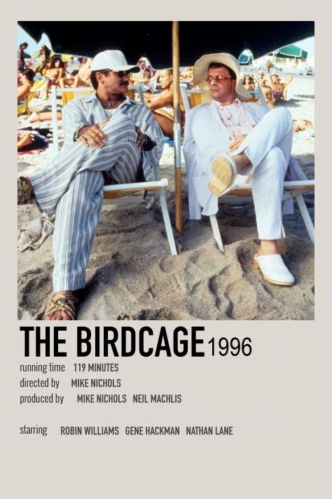 The Birdcage Movie Poster, The Bird Cage Movie, The Birdcage Movie Aesthetic, The Birdcage Movie, Bullet Journal Lists, Mike Nichols, Movie Board, The Birdcage, Journal Lists