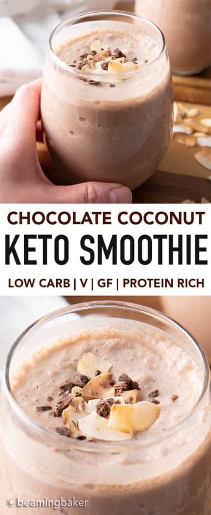 Smoothie Low Carb, Chocolate Protein Smoothie, Vegan Protein Smoothie, Keto Protein, Keto Smoothie, Coconut Protein, Keto Smoothie Recipes, Protein Smoothies, Protein Smoothie Recipes