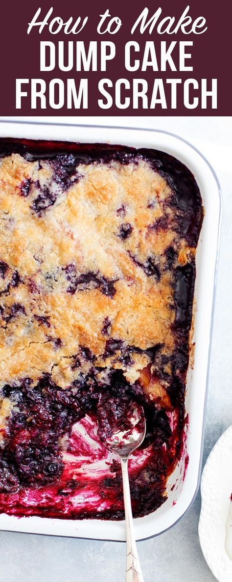 Canned Pie Filling, Blueberry Dump Cake, Peach Dump Cake, Blueberry Dump Cakes, Cake From Scratch, Diy Easy Recipes, Cake Easy, Dump Cake Recipes, 9x13 Baking Dish