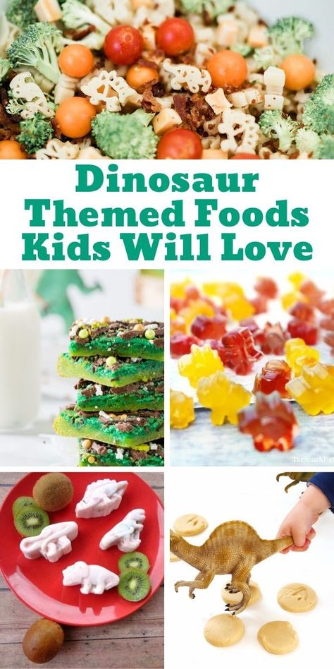 Dinosaur Veggie Tray Ideas, Easy Dinosaur Dessert, Dinosaur Party Photo Backdrop, Dinosaur Dessert Table For Kids, Dino Appetizers, Dinosaur Themed Meals, Dinosaur Themed Snacks For Kids, Dino Themed Drinks, Healthy Dinosaur Snacks