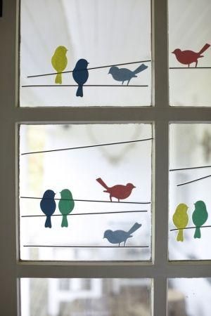 Decoration Creche, Classroom Window, Diy Classroom Decorations, Spring Window, Diy Classroom, Diy Window, Window Painting, Bird Decor, New School Year