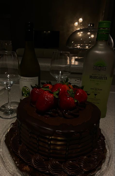 #cake #chocolatecake #wine #girlsnight #girlsnightout #cake #girls #margarita #aesthetic Triple Chocolate Birthday Cake, Dark Chocolate Cake Aesthetic, Chocolate Birthday Cake Aesthetic, Pretty Birthday Cakes Chocolate, Chocolate Cake Aesthetic, Margarita Aesthetic, Dark Restaurant, Chantilly Cake, Wine Cake