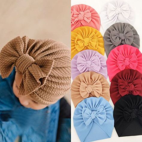 Newborn Turban Hat, Newborn Turban, Toddler Head Wrap, Girls Beanie Hats, Baby Turban Hat, Newborn Bows, Cotton Beanie, Baby Turban