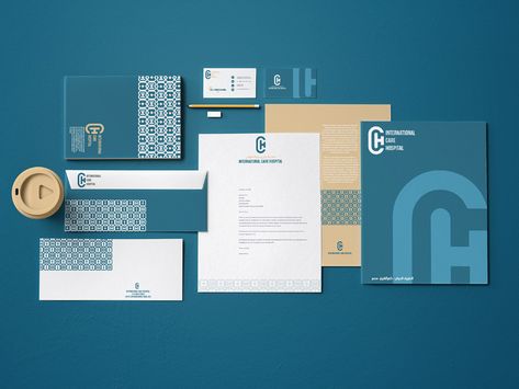 Stationary Design Inspiration, Healthcare Branding, Hospital Logo, Stationary Branding, Identity Design Inspiration, Care Hospital, Corporate Identity Design, Medical Design, Id Design