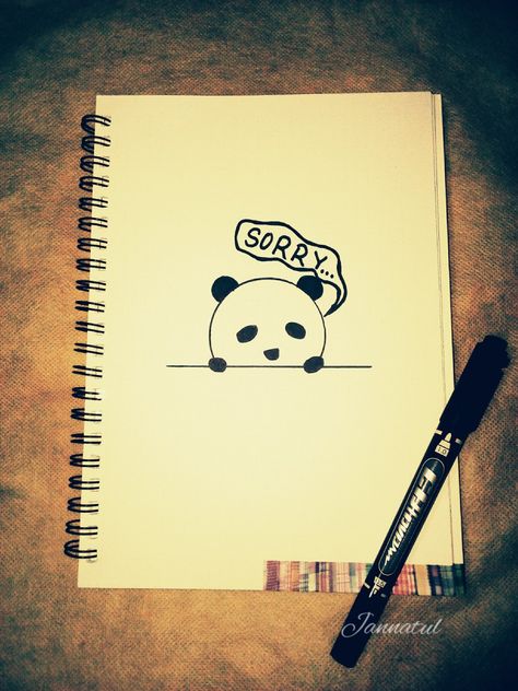 Cute way of saying sorry by panda. Sorry Sketches For Him, Sorry Drawing For Best Friend, Sorry Cute Cartoon Images, Sorry Crafts Ideas, Cute Sorry Doodle, Sorry Drawing Cute, Sorry Drawing For Boyfriend, Cute Sorry Images, Cute Ways To Say Sorry