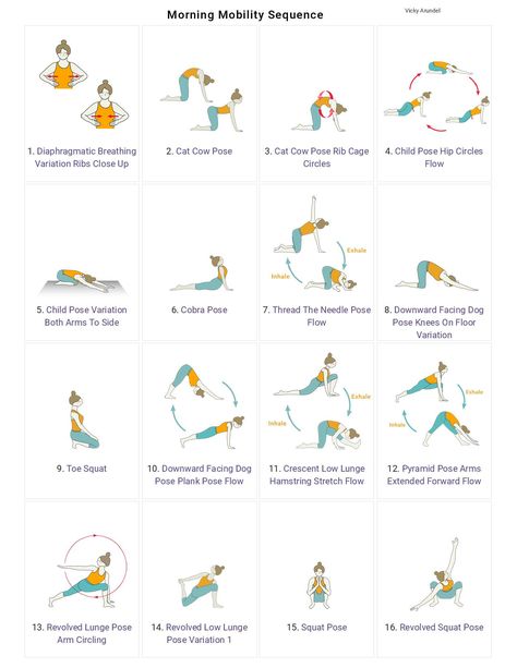 Morning Yoga Sequence, Yoga Therapy Poses, Wild Thing Yoga Sequence, Yoga Mobility Flow, Mobility Yoga Sequence, Warm Up Yoga Sequence, Yoga Therapy Sequence, Yoga For Mobility, Morning Flow Yoga