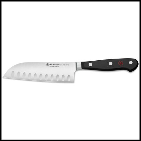 W?STHOF CLASSIC 17cm SANTOKU KNIFE *NEW Trident Logo, Head Of Lettuce, European Kitchens, Finger Guard, Kitchen Cutlery, Fish And Meat, Santoku Knife, Straight Edge, Nebraska Furniture Mart