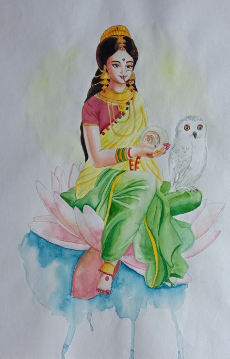 Ma Laxmi Drawing, Laxmi Narayan Drawing, Lakshmi Images Drawing, Lakshmi Drawing, Narayan Laxmi, Rajasthani Miniature Paintings, Diwali Painting, Maha Lakshmi, God Drawing