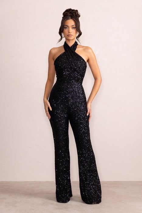 Sequin Babydoll Dress, Fancy Jumpsuit, Unique Jumpsuits, Birthday Dress Women, Dresses For Ladies, Classy Jumpsuit, Fishtail Maxi Dress, Club L London, Sequin Halter