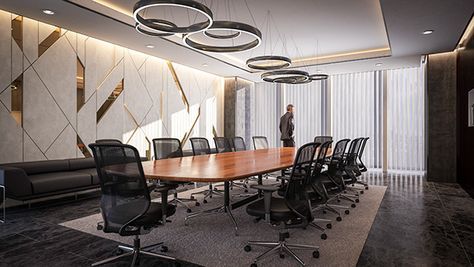 Luxurious Meeting Room _ Kuwait City on Behance Luxurious Meeting Room, Office Meeting Room Interior, Board Room Design, Meeting Room Design Office, Hotel Conference Rooms, Conference Room Design, Meeting Room Design, Office Interior Design Modern, Modern Office Interiors