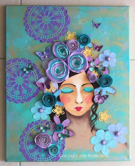 Made-By-Me....Julie Ryder: New Mixed media girls..... Mixed Media Art Canvas, Painting Media, Mixed Media Art Journaling, Ink Illustrations, Mixed Media Artists, Mixed Media Painting, Mixed Media Canvas, Art Journals, Whimsical Art