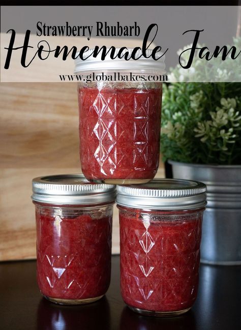 Homemade jam is one of those simple luxuries that you don’t realize you are missing until you have some. This Strawberry Rhubarb Jam is easy to make, delicious, and even makes a great gift! Rhubarb Jam Recipes, Strawberry Rhubarb Jam, Rhubarb Jam, Countertop Oven, Different Fruits, Strawberry Rhubarb, Homemade Jam, Stone Fruit, Fresh Strawberries