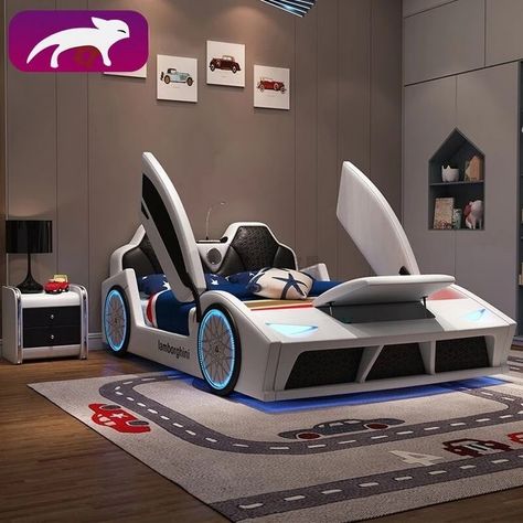 Jd wooden enterprises - YouTube Bed Cartoon, Modern Childrens Room, Bed Led, Kids Car Bed, Bed Children, Hot Wheels Room, Boys Room Design, Led Beds, Quality Bedroom Furniture