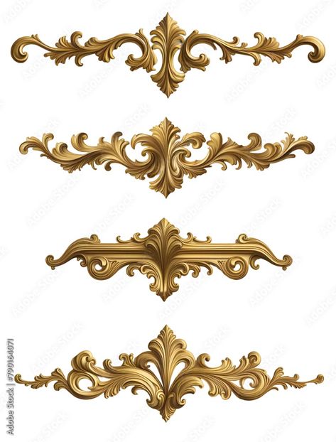 Foto de Bordas e cantos de ouro vintage, elemento clássico de ornamento, molduras retrô dourados. Vetor de decoração de moldura, capa, casamento e certificado. Decoração vintage bonita e elegante. do Stock | Adobe Stock Carving Patterns, Game Ui, Adobe Stock, Carving, Pattern, Art