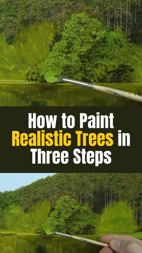 Painting realistic trees with Oil. In this oil painting tutorial, I teach you how to paint realistic trees in three easy steps. You will learn the brushes you need to paint trees and how to mix realistic oil paints to create a landscape. Painting Trees Tutorial, Landscape Painting Techniques, Paint Trees, Oil Painting Trees, Paint Realistic, Painting Realistic, Easy Landscape Paintings, Oil Painting Tips, Oil Painting Lessons