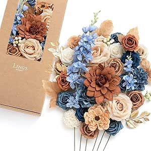 Dusty Blue Autumn Wedding, Blue Flowers Decoration, Blue And Red Flower Bouquet, Cooper And Blue Wedding, Burnt Sienna And Dusty Blue Wedding, Burnt Orange And Light Blue Wedding, Dusty Blue And Terracotta Wedding Theme, Navy And Dusty Rose Wedding, Terracotta And Dusty Blue Wedding