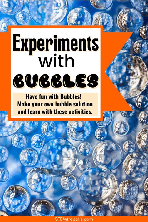 Make your own homemade bubble solution and try these bubble experiments and activities.  From exploring the science behind why bubbles are always round to creating mesmerizing bubble art, blowing giant bubbles, or creating colorful bubble paintings, have fun with these bubble experiments. Science Of Bubbles, Bubble Experiments For Kids, Bubble Activities For Toddlers, Bubble Paintings, Twos Activities, Bubble Science, Summer Science Activities, Homemade Bubble Solution, Giant Bubble Wands