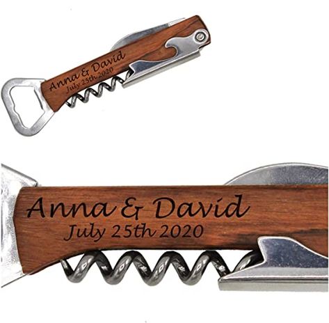 Personalized Corkscrew Wedding Favor Gifts - Custom Engraved Wine and Beer Corkscrew Multi-Tool Set for Bridal Shower, Reception, Party (250) Wine Favors Wedding, Wedding Favor Gifts, Wine Favors, Personalized Whiskey Decanter, Bottle Opener Favors, Favor Gifts, Wooden Bottle Opener, Party Favors For Adults, Custom Wedding Favours