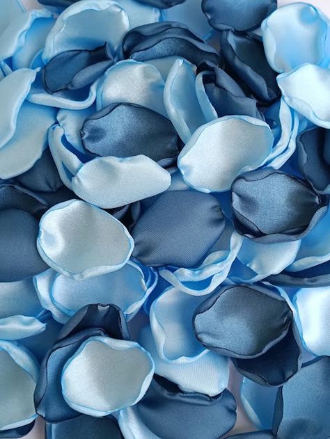 Blue Rose Petals, Blue Flower Petals, Ice Blue Weddings, Blue Wedding Decor, Slate Blue Wedding, Flower Petals Wedding, Sky Blue Weddings, Petal Toss, Wedding Archway