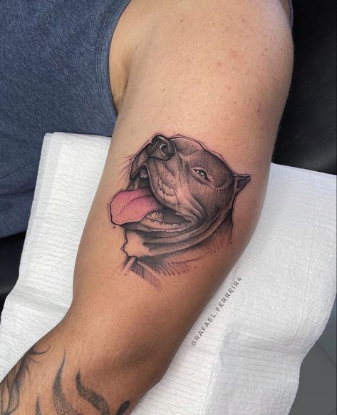 Bully Dog Tattoo, American Bully Tattoo, Pitbull Tattoos, Pet Portrait Tattoos, Pet Tattoo Ideas, Tatoo Dog, Pet Tattoos, Pitbull Tattoo, Portrait Tattoos